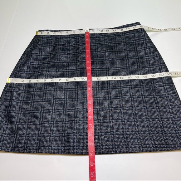Theory Wool A-Line Skirt Blue Brady Plaid Size 10 - Picture 6 of 6